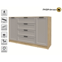 Тумба Тренд КТ-Т160 (Дуб золотой ЛДСП/ Луна ЛМДФ) Ш1600 В1020 Г451